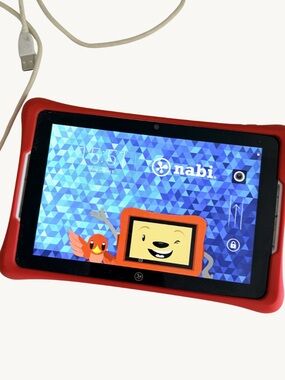 Nabi Kids Android Tablet Red Protective Case Charger Included Tested Working
